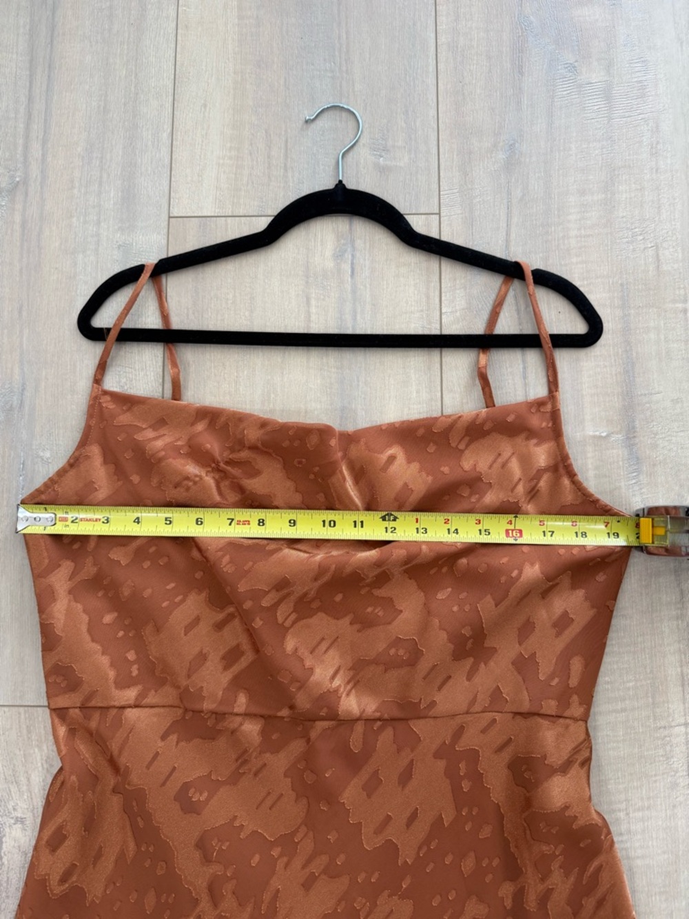 Hutch Rust-Orange Satin Slip Midi Dress - Picture 4 of 5